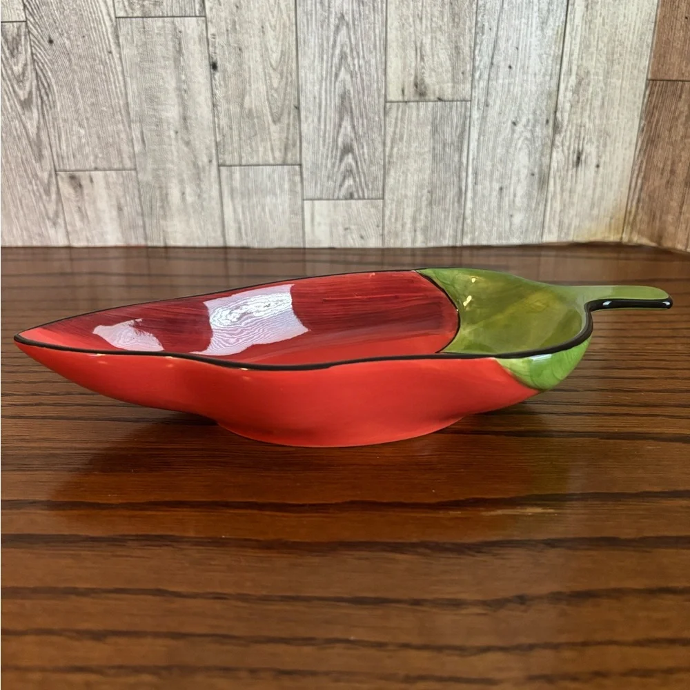 Clay art Chili Pepper Shaped Ceramic salsa dish